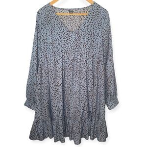 Shein‎ All Over Print V-Neck Smock Dress​​​​